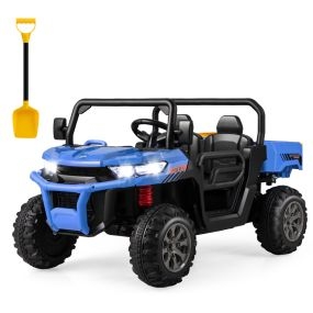 Camión Eléctrico de 2 Plazas para Niños Tractor con Volquete Mando a Distancia Conexión Inalámbrica Música USB 119 x 68 x 65 cm Azul