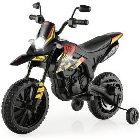 Motocicleta Eléctrica Infantil con Licencia Aprilia con 2 Ruedas de Entrenamiento Moto de Batería 12V para Niños de 3 a 8 Años Negro