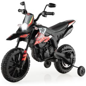 Motocicleta Eléctrica Infantil con Licencia Aprilia con 2 Ruedas de Entrenamiento Moto de Batería 12V para Niños de 3 a 8 Años Rojo
