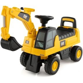 Excavadora de juguete para montar con pala ajustable, bocina y almacenamiento, 25 kg, amarillo