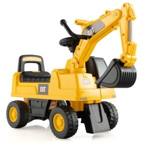 Juguete de Excavadora para Niños de 1-3 Años con Cubo de Excavación Giratorio de Bocina Ruedas Antideslizantes Cabina de Conductor Amarillo
