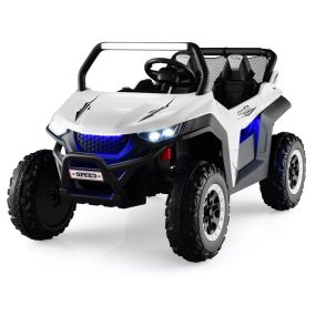 Coche eléctrico juguete 12 V para 2 plazas niños 3-8 años mando 2.4G blanco 118 x 74 x 71 cm