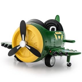 Juguete de Coche Eléctrico para Niños con Palancas de Mando Control Remoto Perfiles Aerodinámicos Plegables y Hélice Giratoria Verde