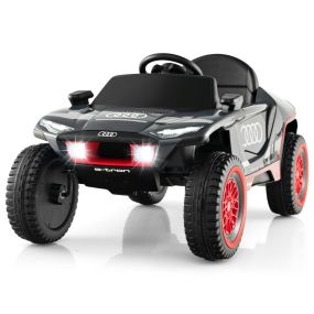 Coche Eléctrico para Niños Audi 12V con Control Remoto Luces LED 4 Resortes de Suspensión para Niños Mayores de 3 Años Gris