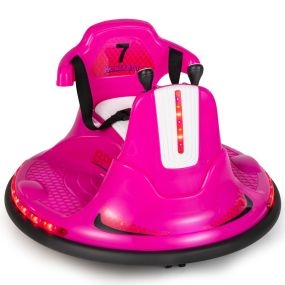 Coche de parachoques eléctrico para niños 6 V con doble joystick y luces LED rosa