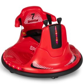 Coche de Parachoques Eléctrico para Niños Auto de Choque a Pilas 6 V con Doble Joystick Mando a Distancia 360° Rotación Luces LED Rojo
