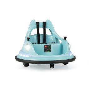 Coche de Choque para Niños Coche de Paseo a Batería de 12V con Mando a Distancia y Joysticks Dobles Giro de 360° Conexión Inalámbrica Azul