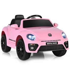 Coche Eléctrico Infantil 12V con Mando a Distancia Luces Música y Puertas Dobles 5 km/h 30 kg para Niños 3-8 Años Rosa