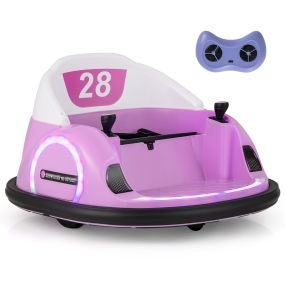 Coche de Choques Eléctrico para Niños de 6V con Luces LED Intermitentes Música y Sonido Conexión Inalámbrica 66,5 x 64,5 x 39 cm Rosa