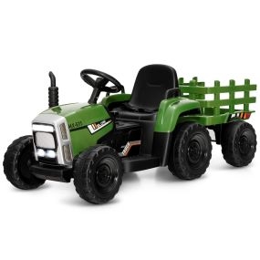 Juguete Tractor Eléctrico para Niños con 3 Marchas Luces LED Música Audio USB y Bluetooth Hasta 30kg 136,5 x 50 x 52,5 cm Ejército Verde
