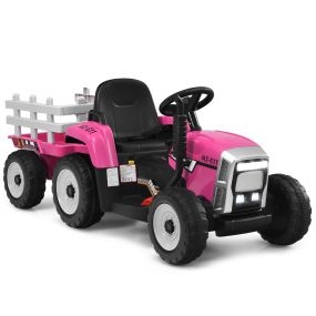 Juguete Tractor Eléctrico para Niños con 3 Marchas Luces LED Música Bocina Funciones Audio USB y Bluetooth Hasta 30kg Rosa 135 x 51 x 53 cm