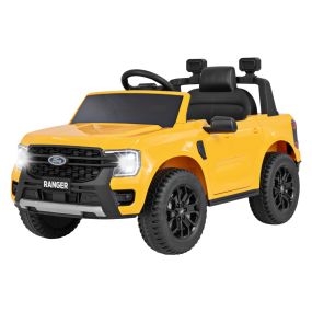 Coche Eléctrico Niños 12V con Control Remoto Faros LED Arranque con Un Botón para Niños de 3-6 Años 64 x 105 x 60 cm Amarillo