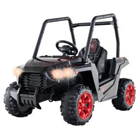 UTV para Niños Coche de Juguete a Batería de 24V con Control Remoto 3 Velocidades 2 Suspensiones de Resorte Arranque Lento Música Negro