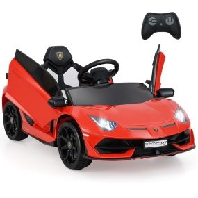 Coche de Paseo para Niños 12V Vehículo Eléctrico para Niños con Mando a Distancia Función de Arranque y Parada Lentos Coche Rojo
