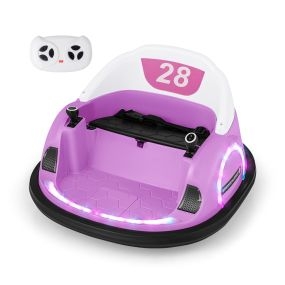 Coche de Choque Eléctrico para Niños con Control Remoto Luz LED Bocina y Música Rotación de 360° con Cinturón de Seguridad Rosa