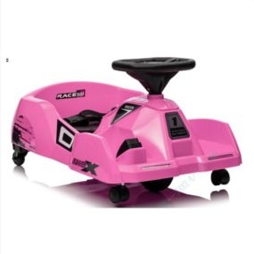 Go Kart Eléctrico para Niños 12V con Fregona Desmontable Mando a Distancia de 3 Velocidades Bocina Música 79 x 46 x 37 cm Rosa