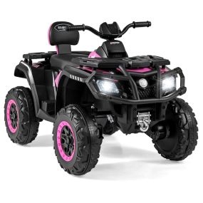 Coche eléctrico para niños 2 plazas 4 motores arranque suave suspensión de resorte luz LED música rosa 3-8 años