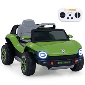 Coche Eléctrico 12V para Niños con Control Remoto Música Bocina Faros LED Suspensión Muelles Almacenamiento para 3+ Años Verde