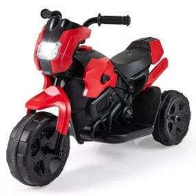 Coche Eléctrico 6V para Niños con Sonidos Luces LED Ruedas Antideslizantes Botón Arranque y Portavasos para 1-3 Años Rojo