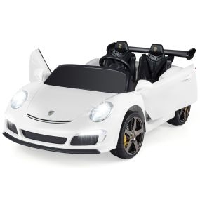 Cochecito Eléctrico 24V con Control Remoto Y 2 Asientos Para Niños 4X4 Con Luces LED y Música Blanco