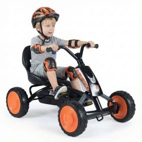 Go Kart a Pedales para Niños Coche de Pedales con Asiento Ajustable en 2 Posiciones y 4 Ruedas para Niños 3-8 Años Carga 30 kg Negro
