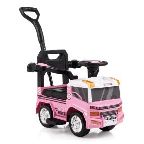 Coche Correpasillos para Niños 3 en 1 con Empuñadura Direccionable Sonido en Volante Compartimento de Almacenamiento 88 x 43 x 81 cm Rosa