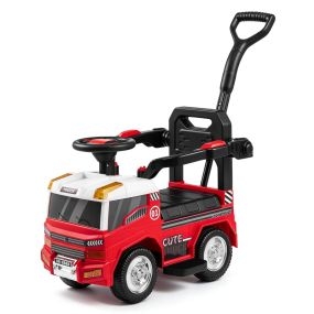 Coche Correpasillos 3 en 1 para Niños con Empuñadura Controlable Compartimento de Almacenamiento y Sonido en Volante 88 x 43 x 81 cm Rojo