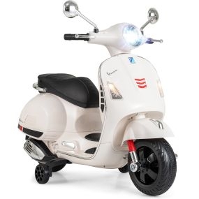 Motocicleta Eléctrica para Niños 12V con Motor Doble y 4 Ruedas Música Bocina y Cuentos para Niños de 3 a 6 Años Blanco