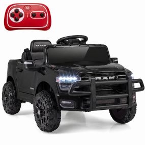 Coche eléctrico infantil negro todoterreno con mando, pedal, cinturón y Bluetooth 3-8 años 96,5 x 61 x 48,5 cm