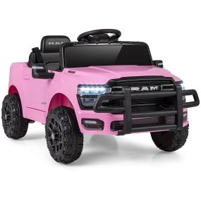 Coche eléctrico infantil rosa todoterreno con mando, pedal, cinturón y Bluetooth 3-8 años 96,5 x 61 x 48,5 cm