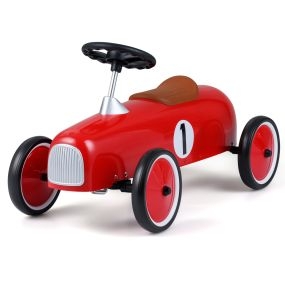 Correpasillos bebé vintage 4 ruedas volante asiento cómodo rojo 18+ meses