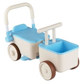 Cochecito de empuje azul 3 en 1 con empuñadura plegable y almacenamiento para niños 3 a 6 años