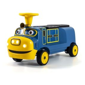 Locomotora eléctrica infantil con doble asiento desmontable Bluetooth USB doble motor azul