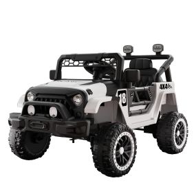 Coche de juguete eléctrico todoterreno para niños con mando remoto 60 kg 101 x 64 x 66 cm negro y blanco