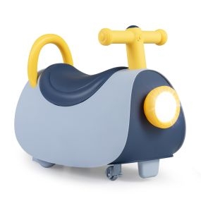 Coche deslizante infantil con música y luz, almacenamiento interno, azul, 47 x 21 x 34,5 cm