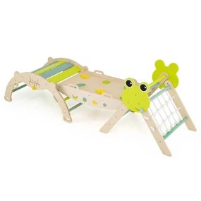 Set de Escalada en Triángulo Gimnasio Plegable con Arco Rampa y Escalada Juguete Montessori con Bloques y Laberinto para Sala Verde