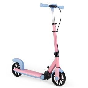 Patinete Plegable 6+ Años 2 Ruedas Iluminadas Manillar Ajustable 3 Alturas Freno Ligero Plataforma Antideslizante Rosa