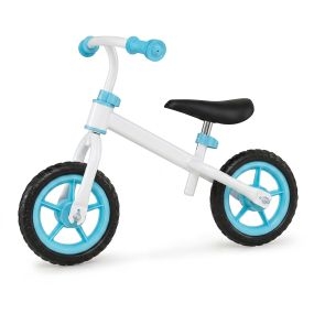Bicicleta sin pedales infantil metálica con ruedas antideslizantes azul y blanco 73 x 44 x 50–51 cm