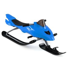 Trineo Infantil de Nieve con Freno y Cuerda de Arrastre Resistente para Diversión al Aire Libre Invernal Seguro 136 x 48 x 39 cm Azul
