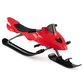 Trineo Infantil de Nieve con Asiento Cómodo y Pedales para Deslizamiento Fluido en Nieve para Niños de 6 a 12 Años 136 x 48 x 39 cm Rojo