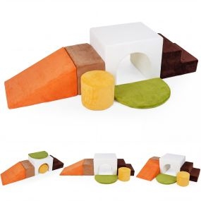 Juego de 6 Bloques de Espuma Suave para Trepar y Gatear con Fundas Lavables Juguete Montessori para Niños 3+ Años Colores Otoñales