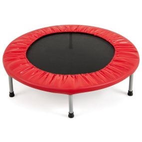 Mini Cama Elástica Plegable Cama Elástica Fitness con Alfombrilla de PP con Capacidad de 150 kg para Niños y Adultos 97 x 97 x 21,5 cm Rojo