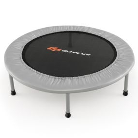 Cama Elástica Plegable con Almohadillas Elásticas y Muelles para Cardio Equilibrio Fuerza 97 x 97 x 22,5 cm Plata