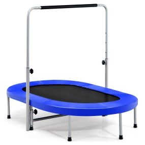 Cama Elástica Doble para 2 Personas con Empuñadura y Almohadilla de Seguridad Azul 154 x 89 x 92-132 cm