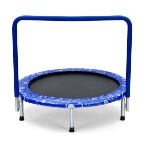 Cama Elástica Plegable 92 cm para Niños Mini Trampolín con Cobertura Acolchada de Seguridad para Interior Azul