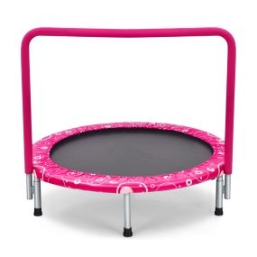 Cama Elástica Plegable 92 cm para Niños Mini Trampolín con Cobertura Acolchada de Seguridad para Interior Rosa