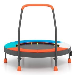 Mini Trampolín para Niños de 90cm con Luces Plegable Barra de Espuma Funda de Seguridad Acolchonada Multicolor 2