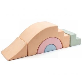 Juego de 5 bloques de escalada para niños de espuma suave con velcro, multicolor, uso interior