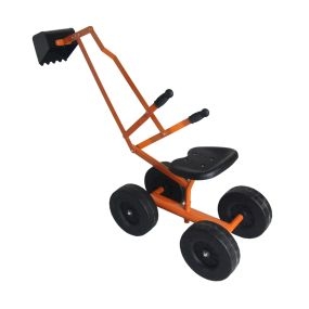 Excavadora de Caja de Arena Infantil con 4 Grandes Ruedas y Piedras Excavadora de Asiento para Niños Carga 50 kg 106 x 28 x 35 cm Naranja