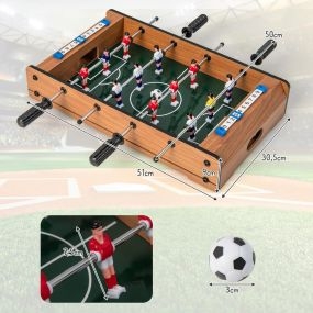 Mesa de Futbolín para 2 Jugadores con Asa Duradera 2 Balones de Fútbol y Marcador de Puntos para Actividades de Grupo y Bar Natural